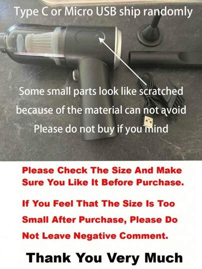 1pc Car Home Stofzuiger Cleaner,Portable High Power Cordless Wet Dry Cleaner, Mini Wireless held Ho hold Dust Blowers Auto Car,Strong Suction Rechargeable view 11