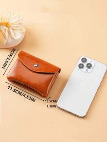 1 件迷你复古素食零钱包拉链信用卡夹正品卡夹正品卡夹便携式卡夹女士钱包钱夹迷你钱包钱包秋季男士钱包皮革小钱包 - 彩色 - 查看 10