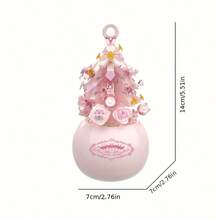 Decoração de Natal para casa, buquê de flores perenes em vaso, bloco de construção, presente exclusivo de árvore dos desejos com bênçãos brilhantes, adequado para o Dia dos Namorados, Natal, aniversário