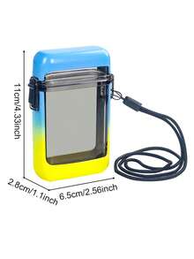 1pc Customized Sealed Waterproof Transparent Hanging Cord Cigarette Case, Holds 20 Cigarettes, Fashionable Ombre Color - Multicolor - View 8