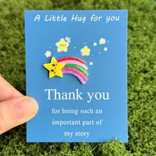 12pcs Whimsical Resin Rainbow Statue Figurines With Thank You Cards - Fantasy Theme Cute, Starfish & Cloud Charms, Pastel Colors, Invitation Pocket For Birthday, Mother's Day, Thanksgiving Gifts For Family & Friends, Gratitude Gifts | Playful Gift Item | Colorful Charms - Multicolor - View 9