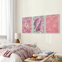 1 buc/set Artă abstractă estetică roz Koi Poster și imprimare, pictură modernă pe pânză Koi pentru decor dormitor living, pictură retro pe pânză, cadou de artă murală pe pânză, fără ramă inclusă - Multicolor - Vizualizare 9