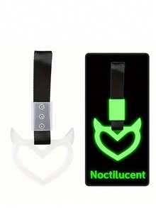 1Pc Rings Heart Shaped Car Handle Straps Drift Charm Rear Bumper Warning Ring Decor Subway Bus Broken Heart Handle For Car Interior