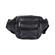 Leather Fanny Pack For Men Women Belt Bag With Adjustable Waist Belt, Lightweight Fanny Pack Comes With Multiple Zippered Pockets Easy Carry Any Phone, Wallet (Reddish Brown) - 黑色 - 查看 1