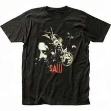 Movie Saw Horror Head Torture Shirt Cotton High Quality Aesthetic Grunge Graphic Pastel Retro T Shirt Graphic Gothic Graphic Y2k - 黑色 - 查看 1