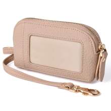 Portacartas de crédito para mujer - Cartera pequeña para mujer con ventana de identificación y correa retráctil para la muñeca - Cartera portacartas - Cartera de dinero unisex mini cartera monedero cartera útiles escolares cartera de muñeca cartera portacartas