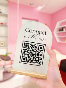 1pc Customized QR Code Sign, Personalized Business Review Sign, Customized Business Display Sign, Personalized QR Code Social Media Logo, Customized Menu Display Sign, Personalized Social Media Plaque, Business Sign, Salon Sign, Menu, Price List, Business Sign, QR Code Sign, Stylish, Simple, Unique Personalized Custom Gift, Multi-Functional, Ornamental, Reusable, Modern, Colorful, Cute, Vintage, Cartoon, Kawaii, Custom, Workers, Clients, Students, For Business/Work/Office, For School,Office & School Supplies,Xmas Decoration,Desk Decorations Gifts,New Job, Office Supplies