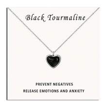 SmileBelle Black Heart Necklace Women, Black Black Tourmaline Necklace As Birthday Gifts Her, Black Handmade Jewelry Silver Heart Pendant Necklace Teen As Tendy Jewelry - Vàng - Xem 2