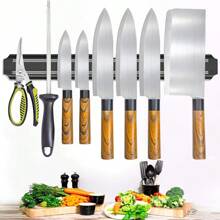 磁性刀架，壁挂式，7.8英寸/13英寸/15英寸/18.9英寸/21.6英寸磁性刀条，适用于厨房刀具、车库工具等，多功能磁性刀架，圣诞礼物 - 黑色 - 查看 10