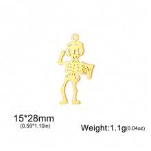 1 pieza Esqueleto bailarín minimalista de acero inoxidable, colgante de araña y murciélago, accesorio creativo con diseño de Halloween adecuado para collar, pulsera, llavero, aretes, accesorios hechos a mano DIY