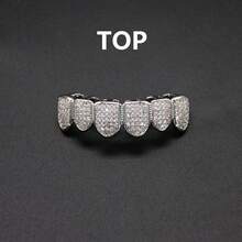 Diamond Grillz, Unisex, Răng giả mạ bạc và vàng phong cách Hip Hop, Phù hợp cho cả răng trên và răng dưới, Răng giả hóa trang cho rapper, Thích hợp cho dạ hội hóa trang, nhập vai, biểu diễn sân khấu, lễ hội hóa trang, hòa nhạc, chương trình rap, lễ hội, giải trí quán bar, hội chợ vui chơi - Nhiều màu - Xem 14