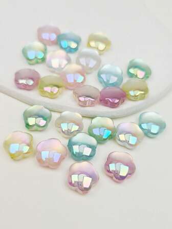 10 pièces Perles de fleurs d'œil de chat colorées mignonnes, perles de fabrication de bijoux et décoratives, peuvent être utilisées pour les colliers, boucles d'oreilles, bracelets, bracelets de cheville, porte-clés, chaînes de téléphone, breloques de sac