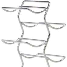 Basics Large Modern Style Wine Rack For 12 Bottles, Chrome And Silver