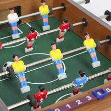 Mini Tischkicker aus Holz für Kinder und Familie mit 6 Spielerstangen und 2 Bällen – Perfektes Geschenk für Jungs - Braun - Übersicht 8