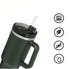 替换吸管，适用于史丹利 14-30 盎司玻璃杯，可重复使用长吸管，带吸管清洁头，9.8 英寸塑料吸管，适用于杯子和瓶子配件