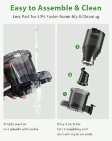 Juicer | 4.35" Wide Mouth | Whole Fruit No Cut | Slow Press Tech | Higher Juice Yield | Easy Clean Brush | Perfect For Morning Drinks #KitchenUpgrade - US A Type Plug(110-127V) - View 4