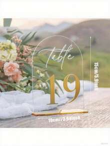 OUTANA 1个亚克力婚礼桌号牌（数字1-40），可单独使用或组合使用，适用于座位指示或预订标记。适用于酒店用品、聚会、毕业季、婚礼场地装饰、周年纪念、新娘送礼会、订婚派对、婚礼细节和生日庆祝活动。（尺寸：5.9 x 3.94英寸） - 彩色 - 查看 31
