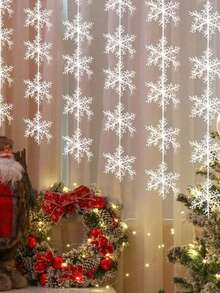 Artificial Snowflakes, Christmas Tree Hanging Decorations, 3D Snowflake Party Backdrop Decor, Hanging Snowflake Tassels, Suitable For Christmas Theme Party And Christmas Tree Decoration, Christmas - Multicolor - View 5