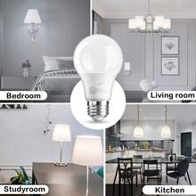 6/12/24 Pack A19 Bulb, 5000K Bright Daylight White, E26 Standard Base, 60W Equivalent LED Bulb, High Efficiency 9W, A19 Standard Bulb, 800 LM, 80+CRI, 15000 Hours, 120V Non-Dimmable, Modern Style Suitable For Bedroom, Living Room. - 白光 - 查看 8