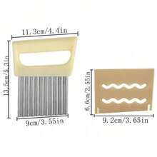 2 Pieces Of Potato Corrugated Texture Slicing Knife With Protective Cover, French Frying Pan With Wrinkled Cutting, Stainless Steel Blade, Vegetable Slicer With Protective Cover