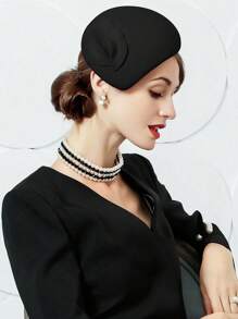 HIMESPORT 100% Wool Felt Fascinator Hat For Women Ladies Church Wedding Tea Party Dress Kentucky Pillbox Hats Elegant Vintage Fashion Cocktail Derby Fedora Hats Cap