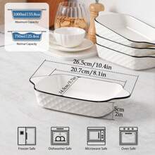 Design - Small Ceramic Baking Dish, Rectangular Bakeware With Handles, Oven Safe & Microwave Safe