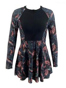 Women's Printed Beach Swimsuit Skirt And Shorts Set - màu đen - Xem 8