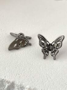 20pcs Alloy Hollow Three-Dimensional Butterfly Back Hole Bead Diy Jewelry Accessories Bracelet Necklace Braided Rope Handmade Diy Materials