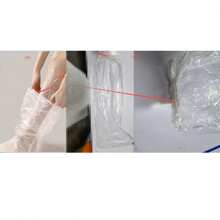 10 piezas = 5 pares de película desechable para los pies con cubierta de la planta del pie Película transparente para el cuidado de los pies Película de plástico PE de tubo largo Cubierta impermeable para los pies, máscara para la pierna con cubierta para el pie y la pierna, alta transparencia impermeable y humectante Cubierta para el cuidado de los pies. (Las bandas de goma son de colores aleatorios.)