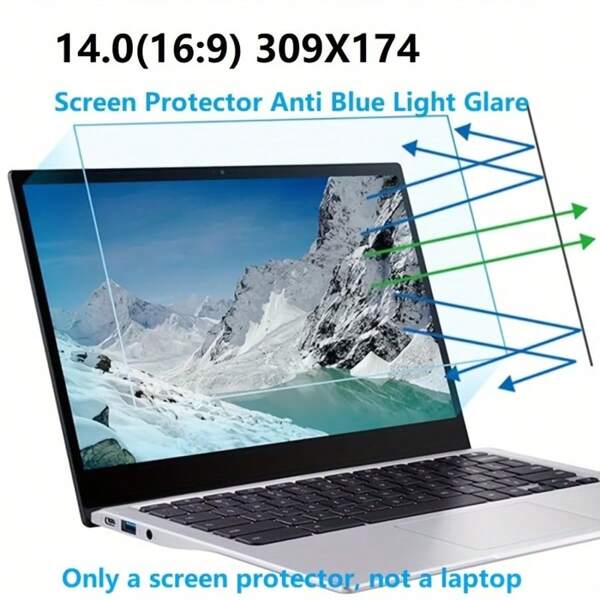 14 Inch Laptop Privacy Screen Protector, 3H Hardness, Anti Glare, Anti UV And Blue Light Blocking, Anti Fingerprint, Matte Treatment, Durable PET Film Enhances Viewing Comfort, Used For HP/Asus/MSI/Razer Blade 14 Inch (Aspect Ratio 16:9) Notebook Computer Anti Blue Light And Scratch Screen Protector Anti UV Film | Screen Clarity Enhancer