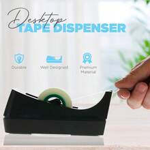Desktop Tape Dispenser - Non-Skid Base - 1-Inch Core Weighted Tape Roll Dispenser - Perfect For Office Home School