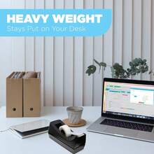 Desktop Tape Dispenser - Non-Skid Base - 1-Inch Core Weighted Tape Roll Dispenser - Perfect For Office Home School