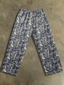 Men Fashionable Street Landscape Artwork Y2K Style Jungle All-Over Print Pants, Men's Baggy Straight Leg Sweatpants, Going Out Vintage Long Baggy Sweatpants,Must-Have Item, Fall,Baggy Pants,Camo Pants Men, Baggy Camo Pants Camo Joggers, 2000s Style, For Rave