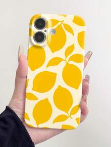1pc Glossy Cute Yellow Lemon Pattern Phone Hard Case Cover Compatible With IPhone 11 12 XR 13 13 Pro 13 Pro Max 14 14 Pro 14 Pro Max 15 15 Pro 15 Plus 15 Pro Max 16 16 Pro 16 Plus 16 Pro Max 16e - Multicolor - View 1