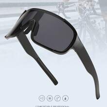 Unisex Windproof Outdoor Fashion Glasses - Large Frame Anti-Glare Cycling Hiking Goggles, Wrap-Around Lens Lightweight Durable Design, Mountain Bike Accessories, Adventure Gear, Premium Lenses - Tấm thủy ngân khung trắng - Xem 2