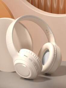 Wireless Bluetooth Headset, Over-Ear Design, High Battery Life And Fashionable Appearance, Foldable And Portable, Low Latency For Gaming - Beige - View 2