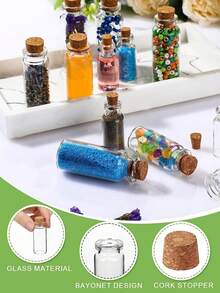 1/10/20 件/批迷你透明玻璃瓶婚礼祝福罐生日派对 DIY 圣诞装饰礼品瓶、装饰/旅行配件（瓶宽 30 毫米）