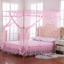 Pink Canopy Netting For Bed - 4 Corner Canopy For Beds, Canopy Bed Curtains, Bed Canopy For Girls Adults, Bedroom Decor (Full Size, Pink),11376874 - 玫紅色 - 查看 2