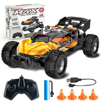 2.4GHz Remote Control Drift Car, 1:28 Scale Mini High-Speed Off-Road Vehicle, 20km/H Max Speed, Includes Rechargeable Battery-Ideal Gift For Boys, Best For Christmas