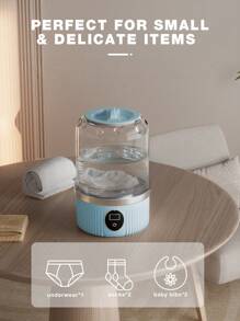 GENAI Portable Washing Machine, USB Rechargeable Compact Travel Washing Machine, 2 Modes Mini Washer, Deep Cleaning For Underwear, Baby Clothes And Socks, Ideal For Apartment, Dorm Use