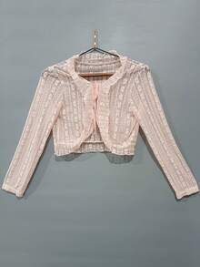 1 pieza Cubre brazos de seda de hielo transparente de verano para mujer, chaqueta corta de punto blanca como cubre para vestido - Multicolor - Ver 11