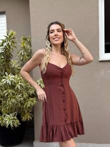AYLA SOPHISTICATED SHORT DRESS - Rỉ Nâu - Xem 4