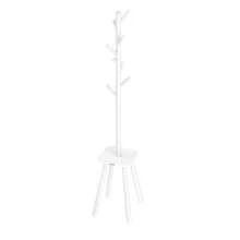 VASAGLE Attaccapanni da Terra, Appendiabiti da Terra, con 8 Ganci e Piano Portaoggetti, Alto 170,5 cm, per Cappotti Cappelli Borse, Ingresso Corridoio Camera da Letto, Bianco Nuvola, Regalo Natale - Bianco - Visualizzare 7