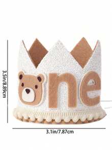 一周岁生日帽，可调节一周岁生日皇冠，丛林主题生日帽，可爱动物生日帽，主题派对礼物，男女皆宜 - 彩色 - 查看 6