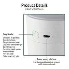 RAF 7 色 USB 加湿器和香薰机，2 种喷雾模式，定时，保持空气清新和植物健康，适合干燥季节，舒缓夜灯，适用于家庭、汽车、卧室，USB 供电加湿器带 7 色夜灯，26dB 安静运行，24 小时运行时间，水位指示器 - ABS 材质空气加湿器，适用于客厅、卧室、办公室，生日或圣诞节的绝佳礼物