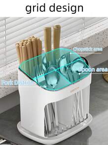 1 حامل أدوات المائدة، منظم أدوات متعدد الوظائف لأسطح المطبخ، رف شوكة وملعقة وسكين للحفلات، مصفاة أسطوانية لأدوات المائدة