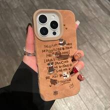 Funda sencilla de piel sintética con orificio grande y diseño de perro salchicha. Color café. Compatible con phone 11, 11 Pro, 12, 12 Pro, 12 Pro Max, 13 Pro, 13 Pro Max, 14 Pro, 14 Plus, 14 Pro Max, 15, 15 Plus y 15 Pro Max. - Caqui - Ver 1
