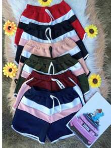 Women's Shorts With String And Elastic Fashion Stylish Summer - Blue - View 3