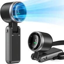 SULVGO 三合一便携式手持/涡轮风扇，5档风速强劲制冷，内置2*1800mAh电池和数字显示屏，可折叠USB/Type-C充电迷你风扇，适用于露营、旅行、室内和户外使用 - 彩色 - 查看 12