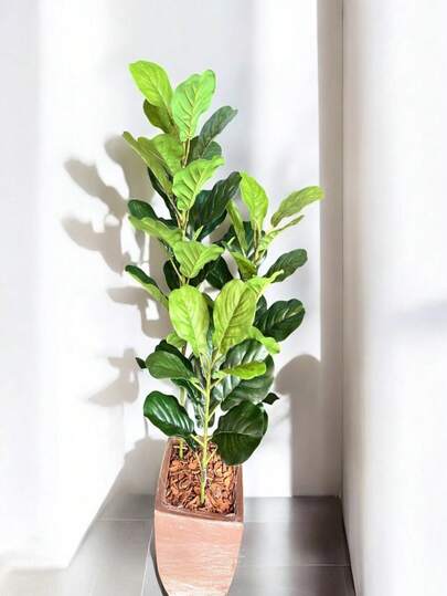 Arvore Artificial Ficus Lyrata com 3 galhos Sem Vaso para Decoração